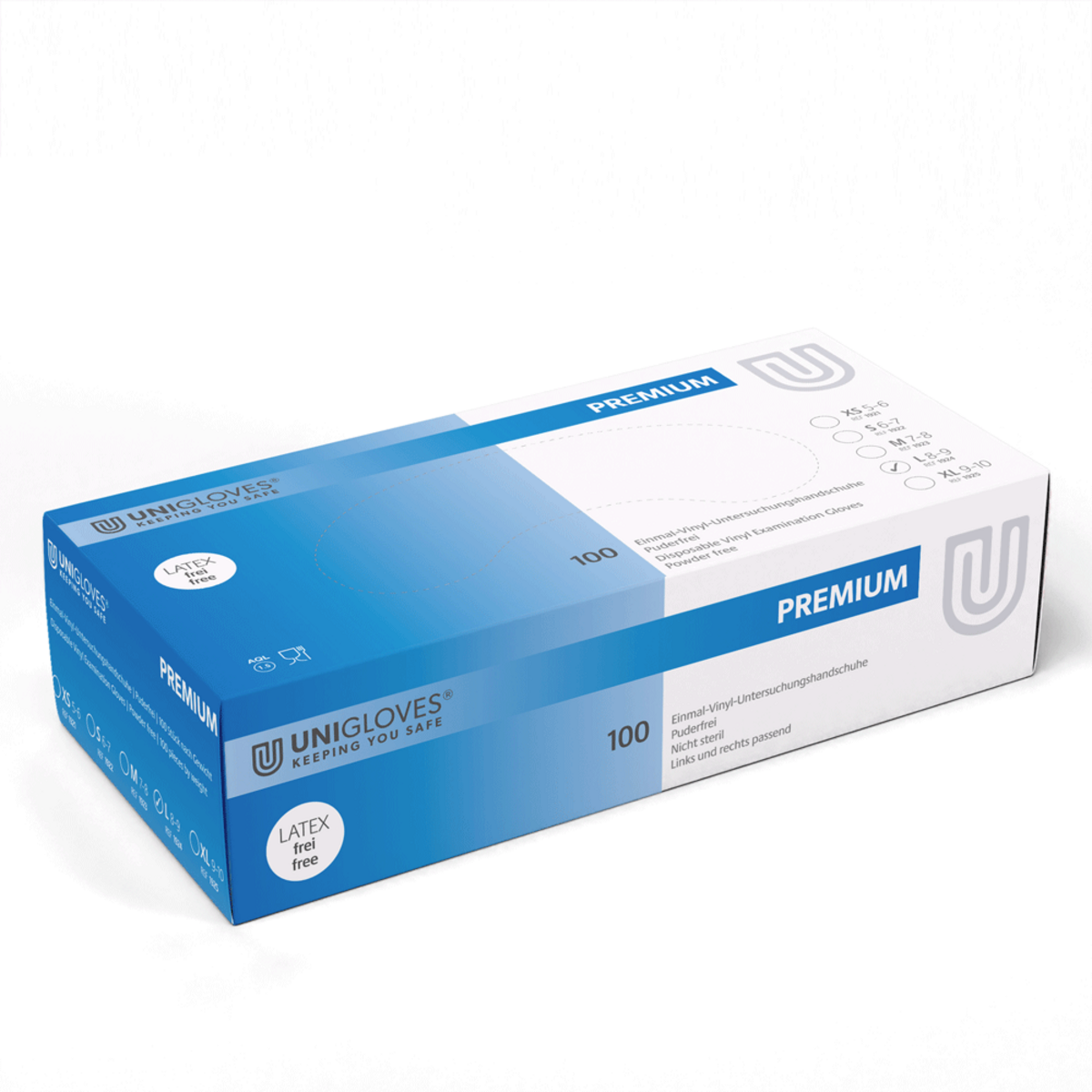 Unigloves Premium Vinyl Handschuhe L | VE= 10 x 100 