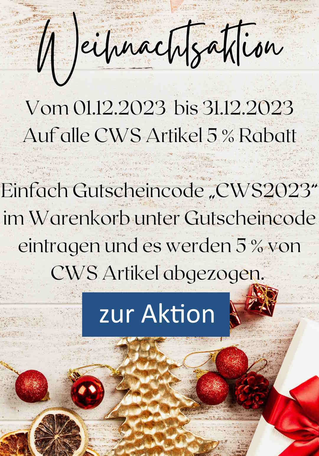 CWS Weihnachtsaktion fnf prozent Rabatt