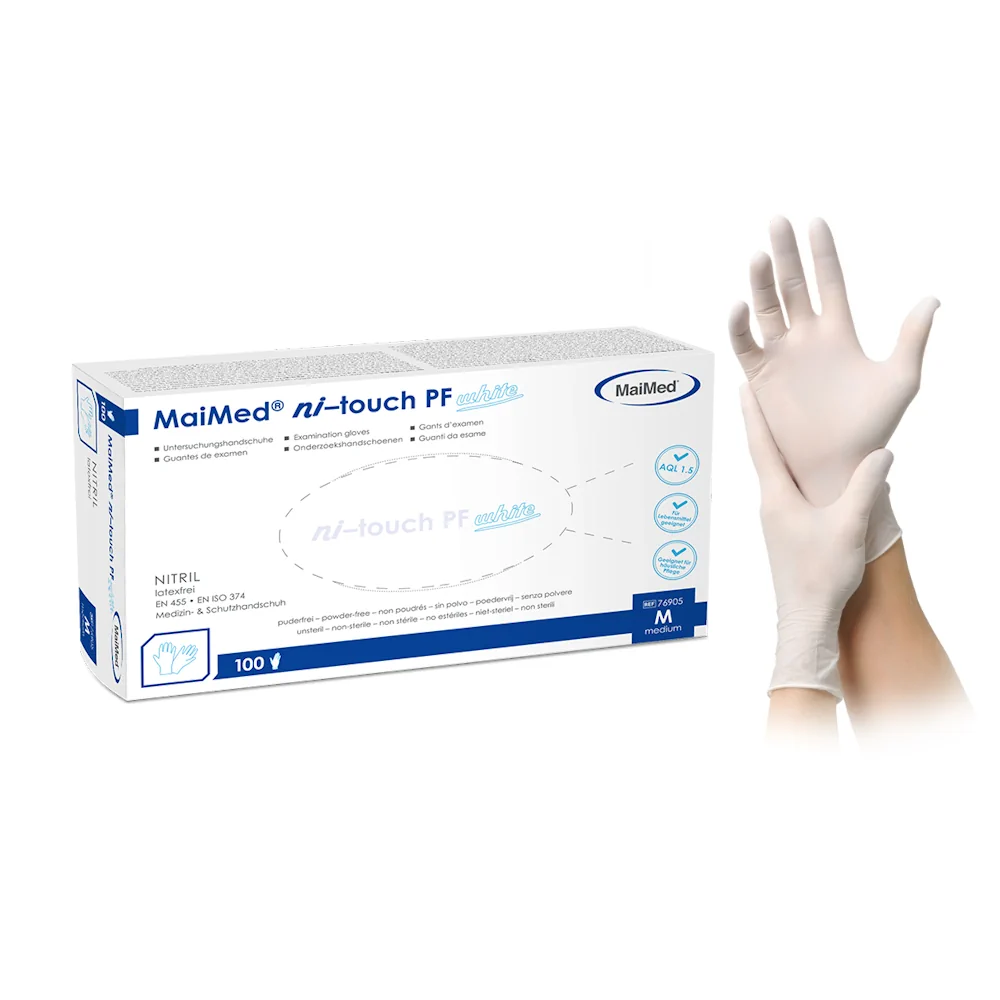 MaiMed nitouch PF Nitrilhanschuh weiss groesse M
