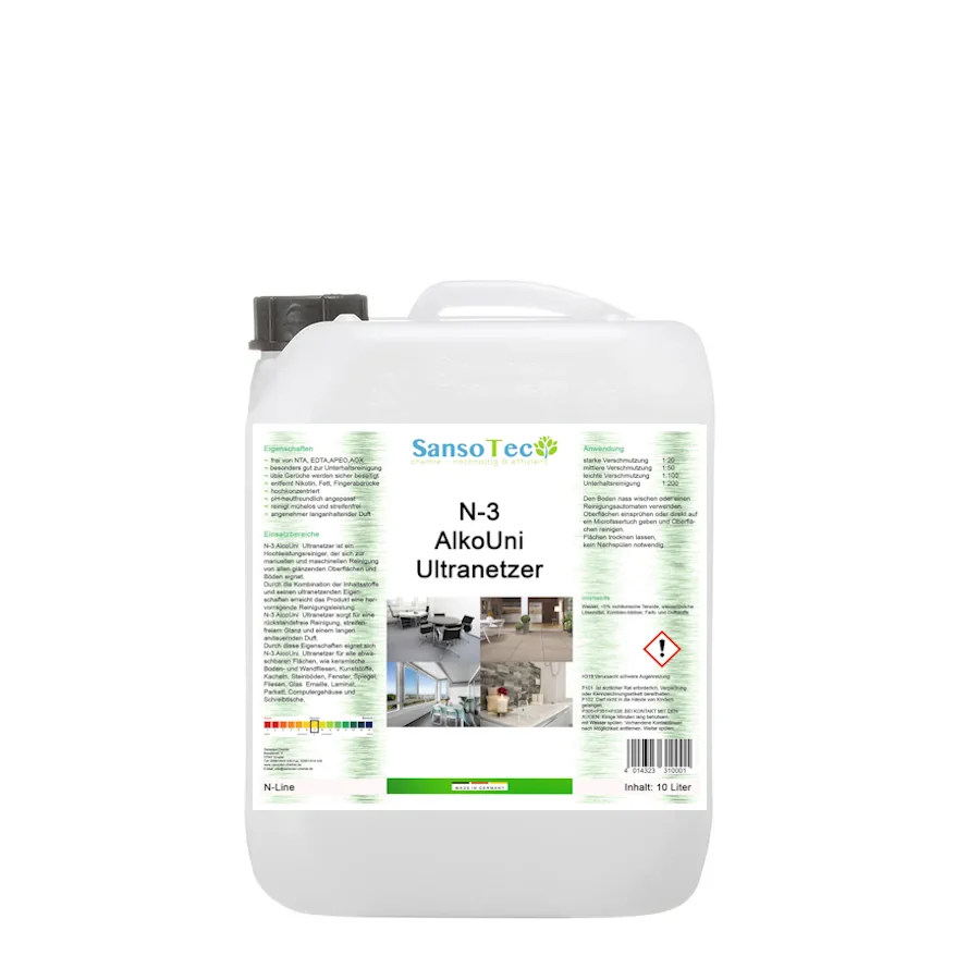 N-3 AlkoUni Universalreiniger Ultranetzer 10L – Streifenfreie Reinigung für Gewerbe & Industrie