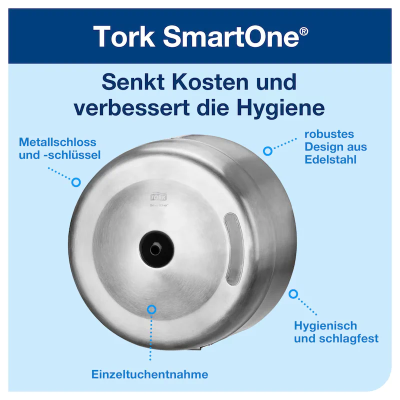 Tork SmartOne Spender fr Toilettenpapier Edelstahl T8