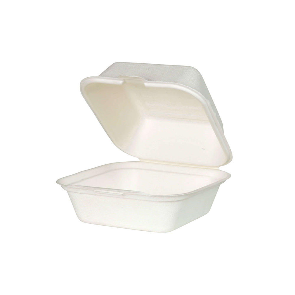 Burger-Boxen - Zuckerrohr- 14,3 x 15 x 8,2 cm, quadratisch | VE 500 Stück