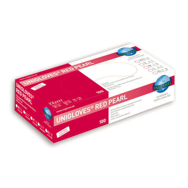 Unigloves RED PEARL Nitrilhandschuh puderfrei S | VE= 10 x 100 