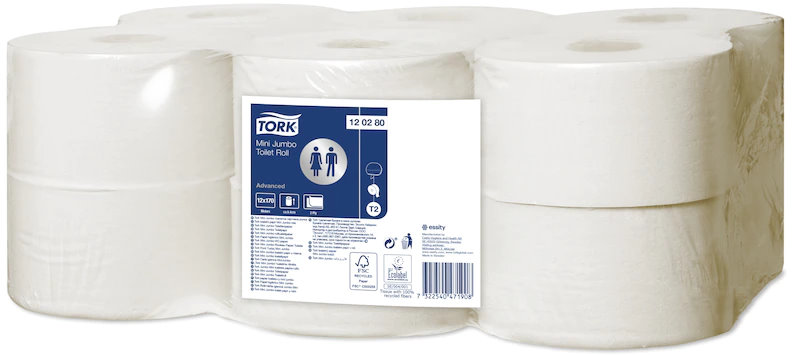 Tork Mini Jumbo Toilettenpapierrolle |  VE= 12 Rollen Tork Mini Jumbo Toilettenpapierrolle |  VE= 12 Rollen