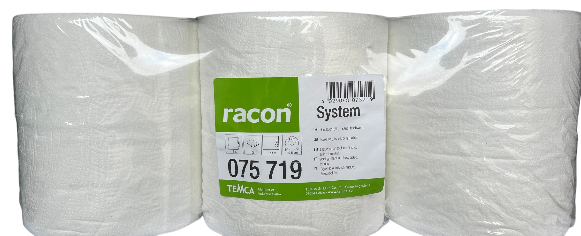 racon® premium Handtuchrollen  | 6 Rollen à 148 Meter