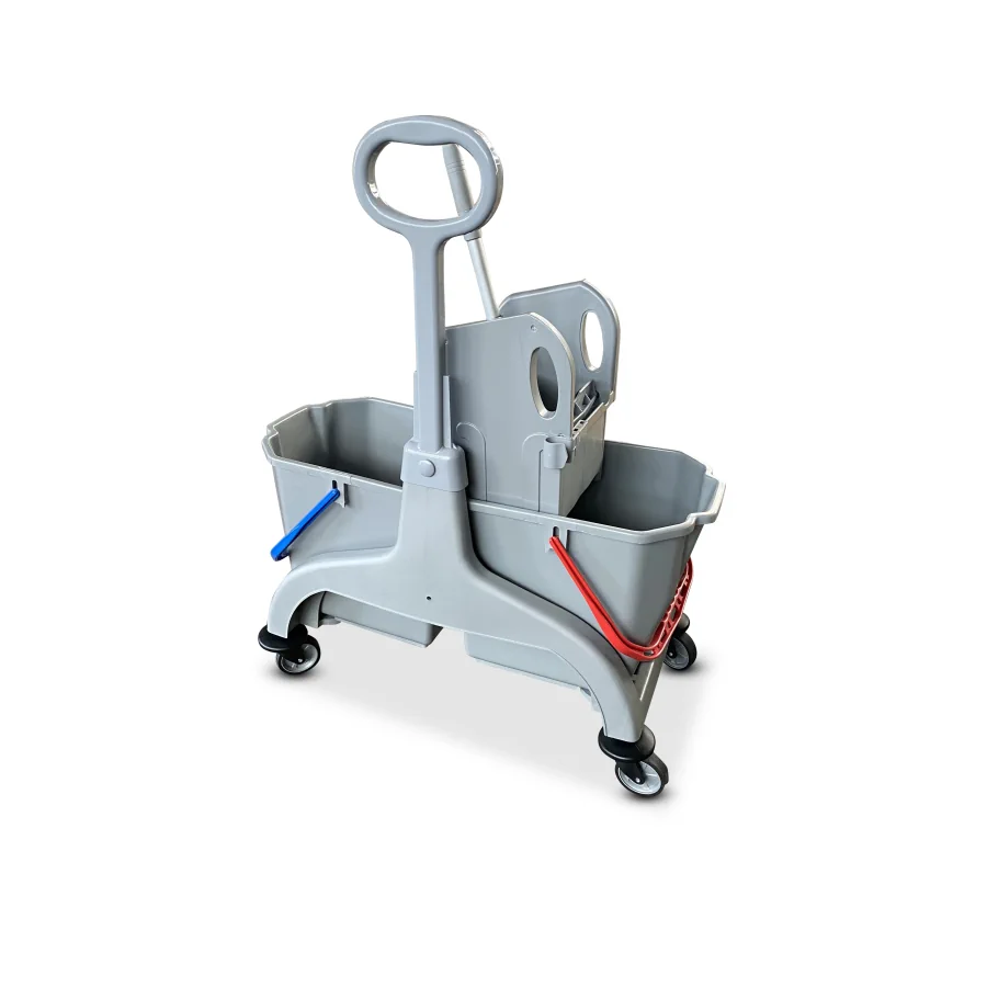 Doppelfahrwagen mit Seitengriff 2x25 Liter ECO grau Doppelfahrwagen mit Seitengriff 2x25 Liter ECO grau