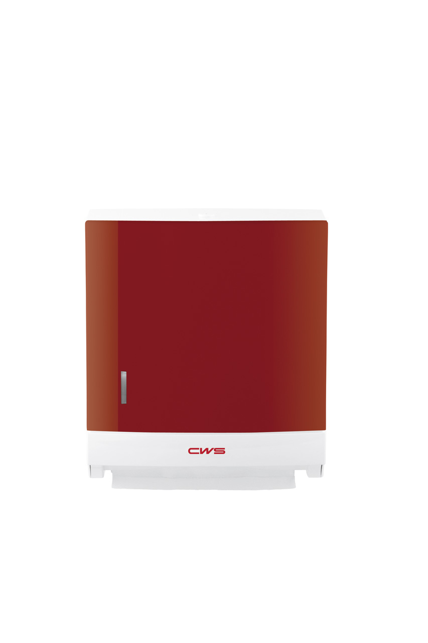 CWS Faltpapierspender Paradise Paper Slim mit Schloss | mit Panel Rot CWS Faltpapierspender Paradise Paper Slim mit Schloss | mit Panel Rot