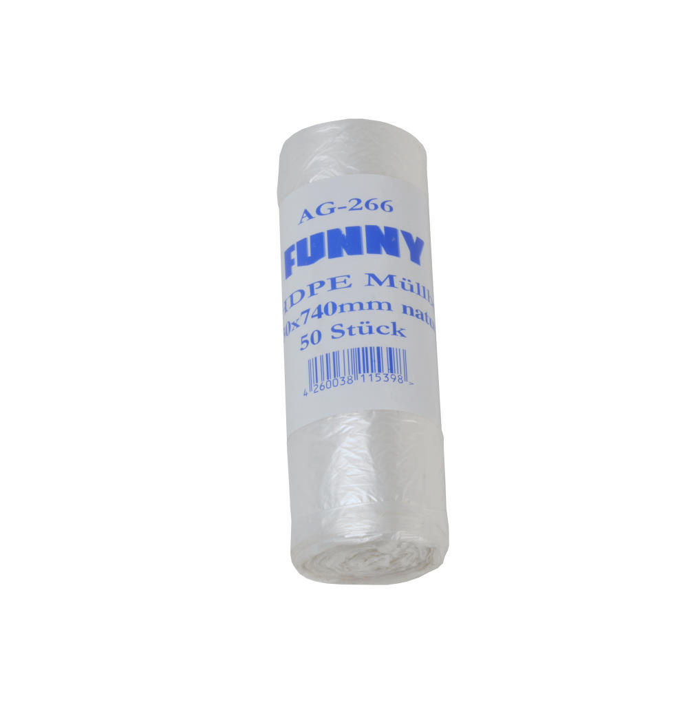 Funny Müllbeutel HDPE, transparent, 60 Liter|  40 Rollen à 50 Stück