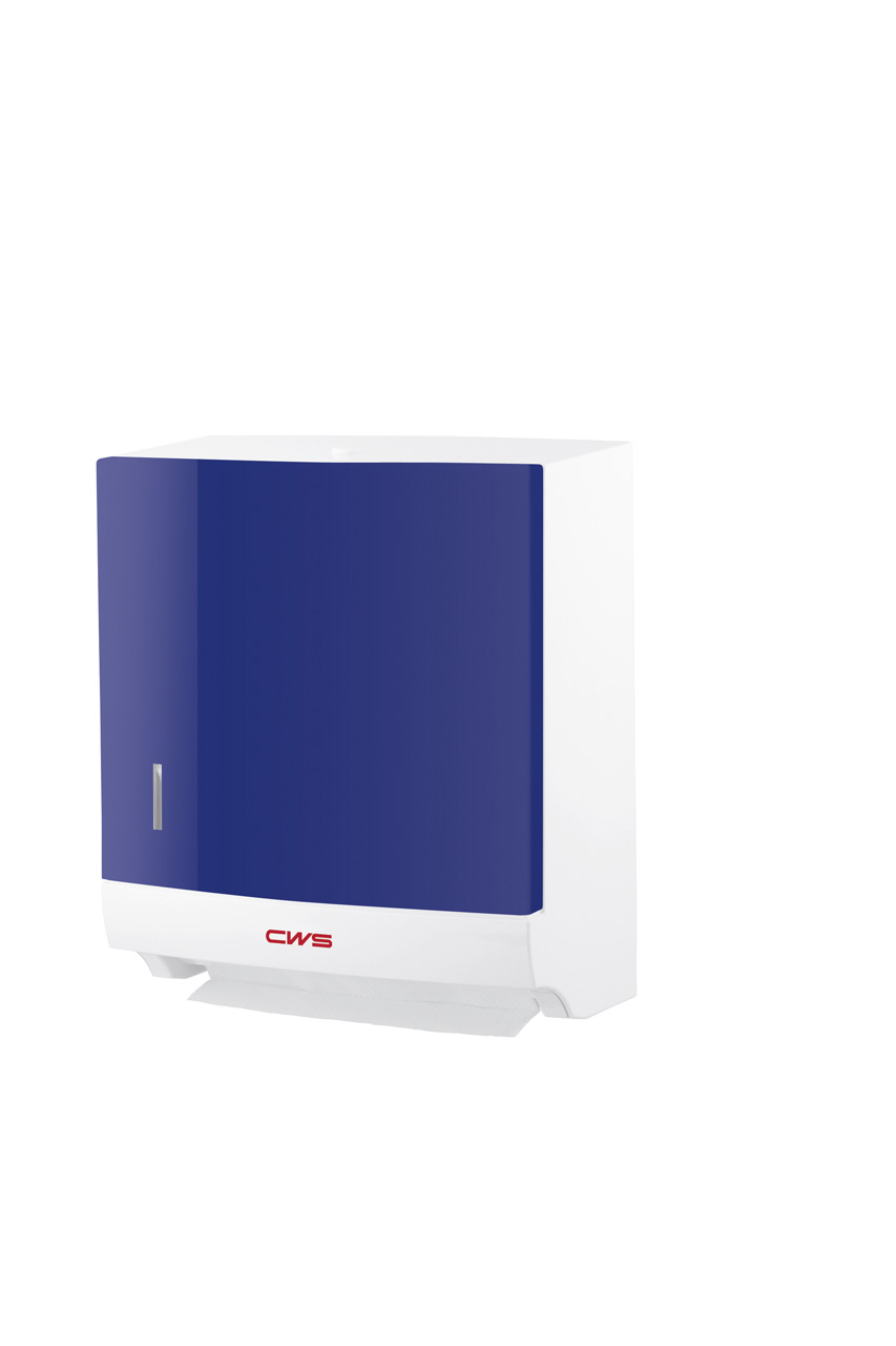 CWS Faltpapierspender Paradise Paper Slim mit Schloss | mit Panel Blau CWS Faltpapierspender Paradise Paper Slim mit Schloss | mit Panel Blau