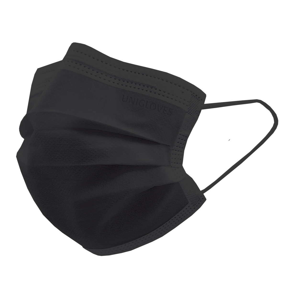 Unigloves Profil Plus small Einweg-Mundschutz schwarz | VE= 10 X 50 Stück 