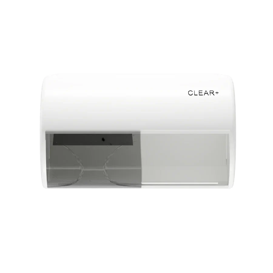 1701669   CWS Clear+ Doppelrollen-Toilettenpapierspender wei