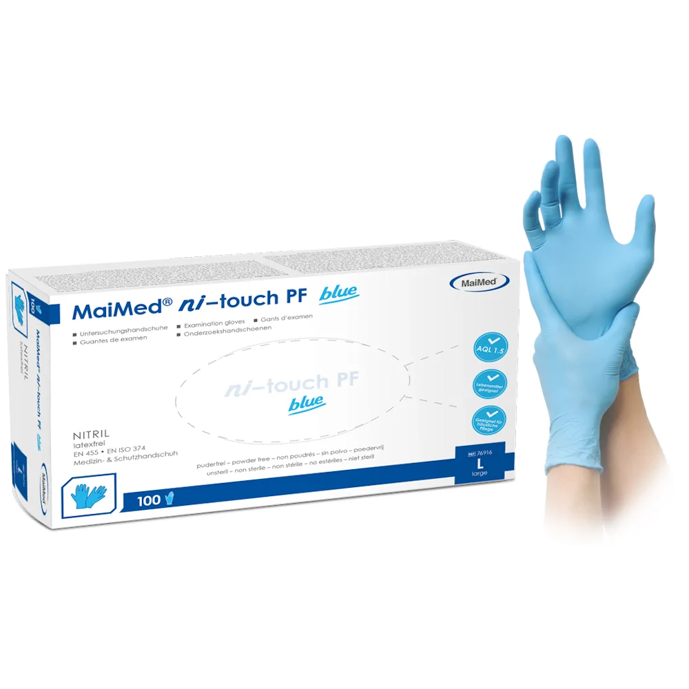 MaiMed nitouch PF Nitrilhanschuh blau groesse L