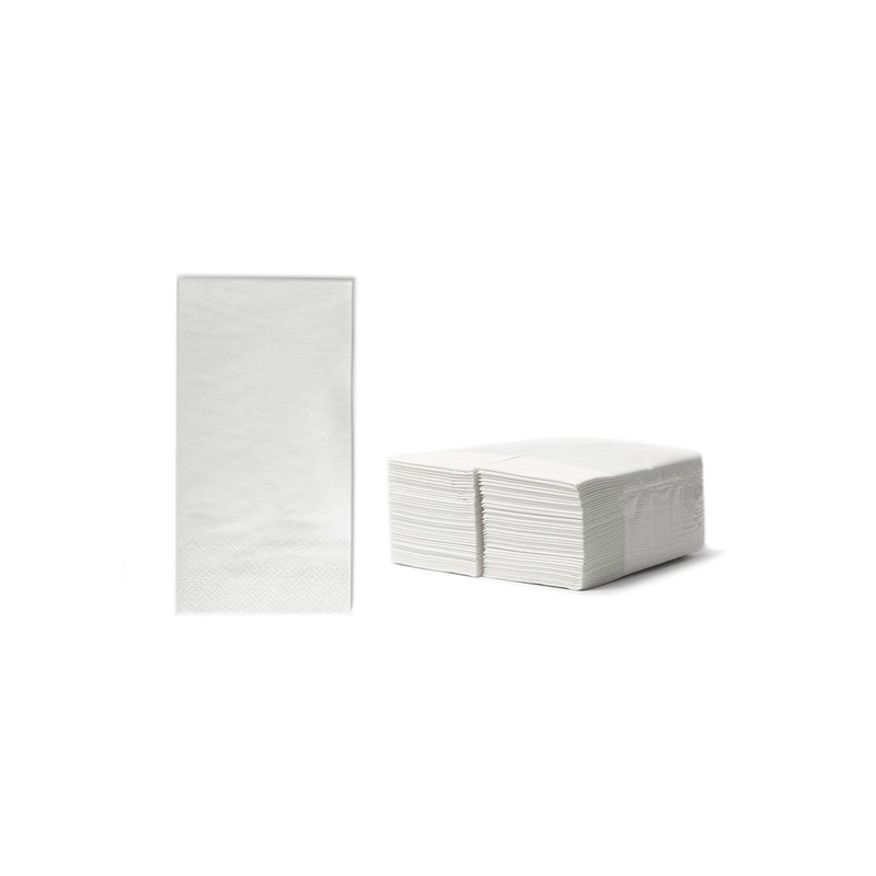 Zelltuch Servietten 33x33 cm, 2-lagig, 1/8 Falz, weiß| Karton = 8 x 250 = 2000 Stück  