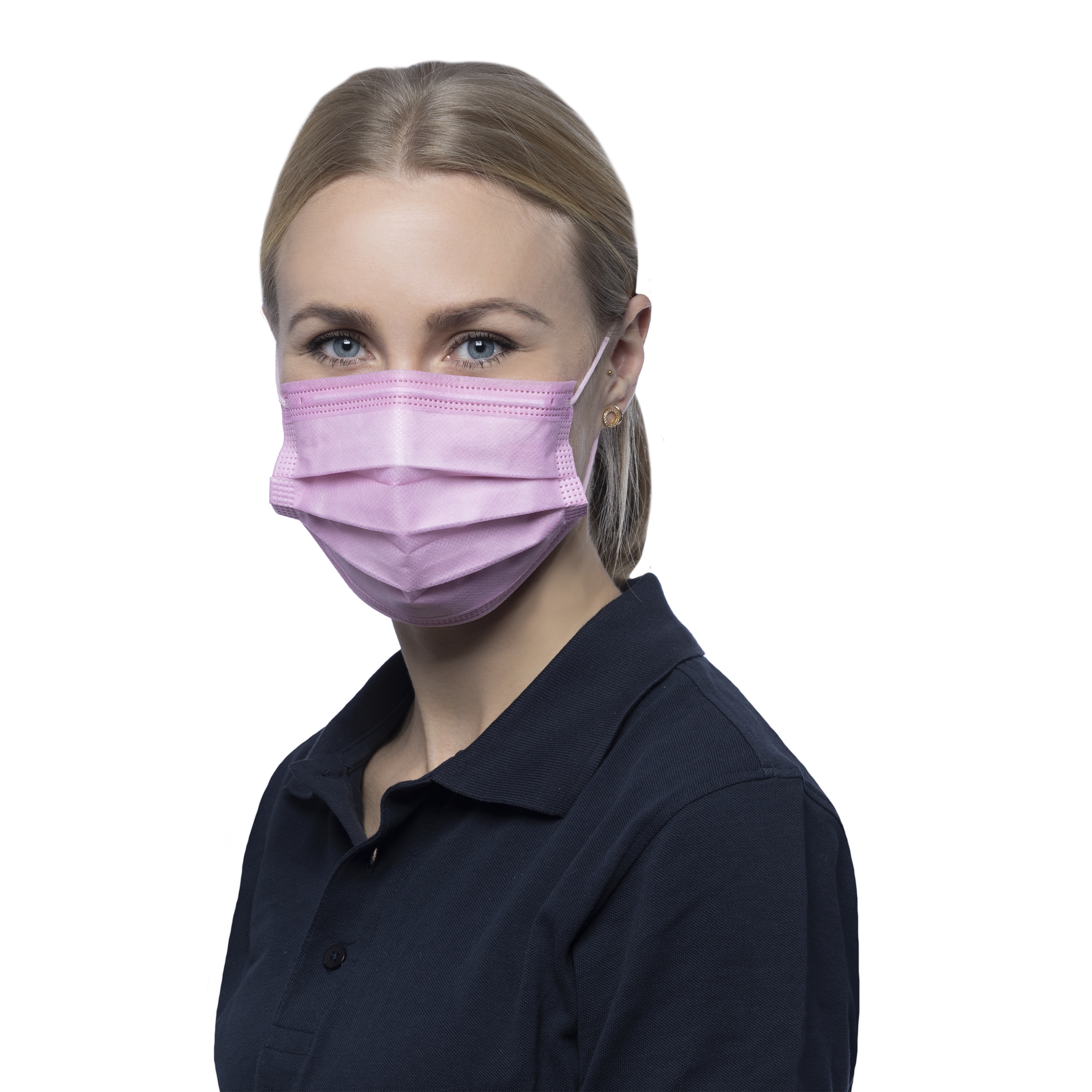 NITRAS SOFT PROTECT PLUS Medizinischer Mundschutz, rosa, 4-lagig | Box = 50 Stück