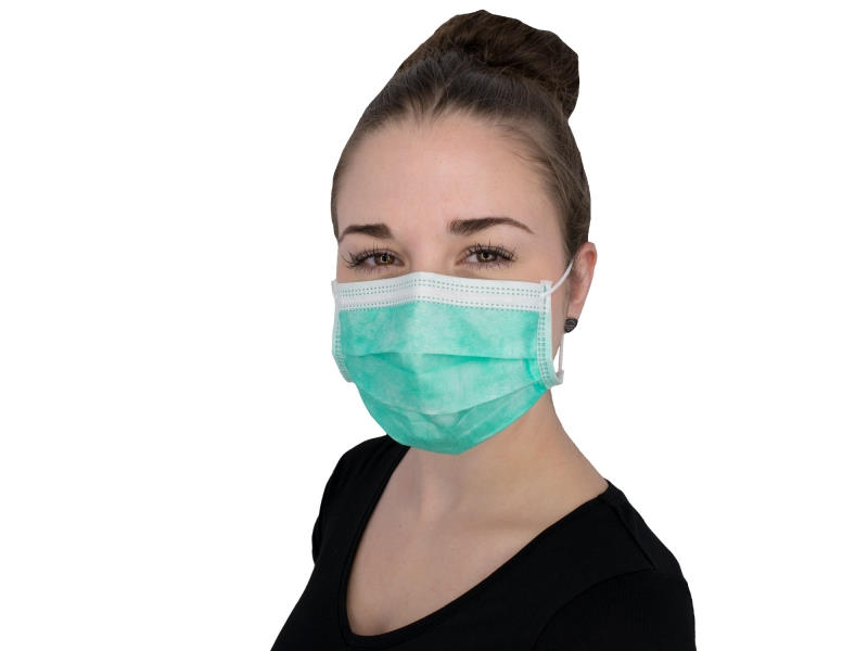 NITRAS PROTECT, medizinische Gesichtsmaske grün EN 14683 Typ IIR | VE= 10 X 50 Stück