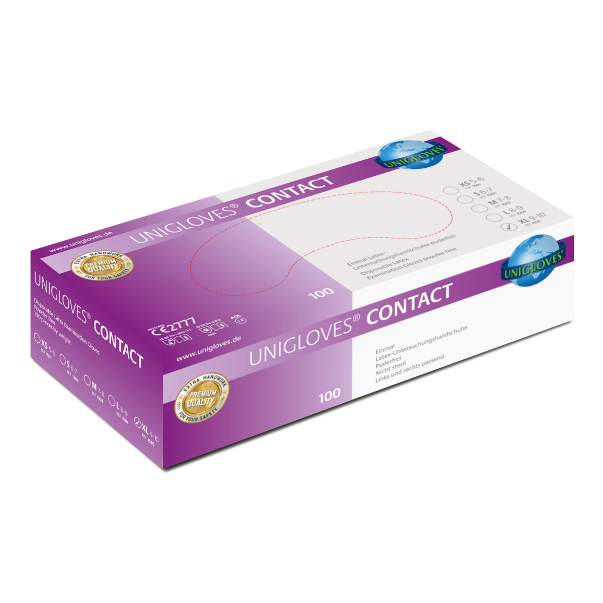 Unigloves Unigloves CONTACT® Einweghandschuh Naturlatex  XL | VE= 10 x 100 