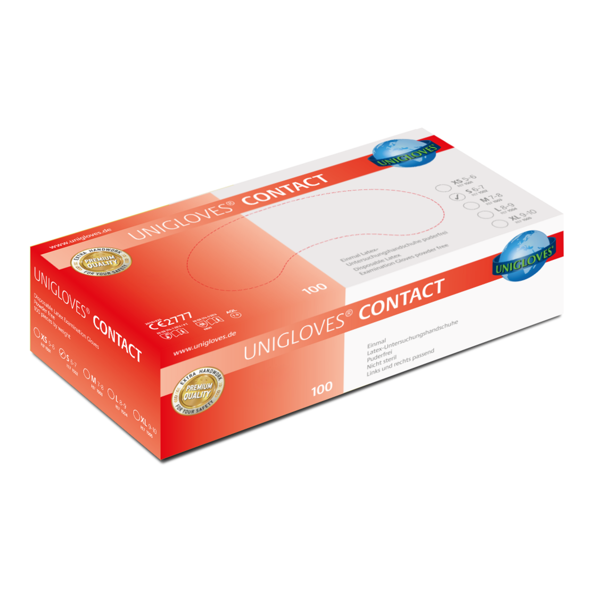 Unigloves Unigloves CONTACT® Einweghandschuh Naturlatex S  | VE= 10 x 100 