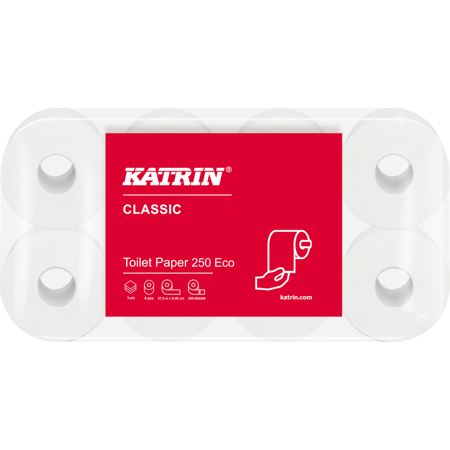 KATRIN Classic Toilettenpapier 3-lagig 250 Blatt 11841 | VE= 72 Rollen KATRIN Classic Toilettenpapier 3-lagig 250 Blatt 11841 | VE= 72 Rollen