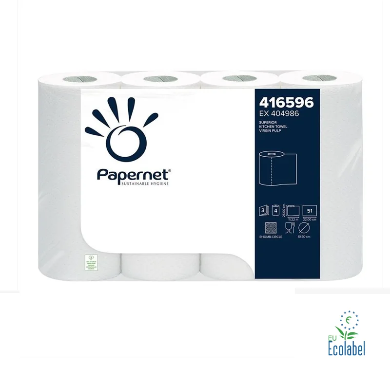 Papernet Küchenrolle, 3-lagig, weiß  | VE = 8 x 4 Rollen Papernet Küchenrolle, 3-lagig, weiß  | VE = 8 x 4 Rollen