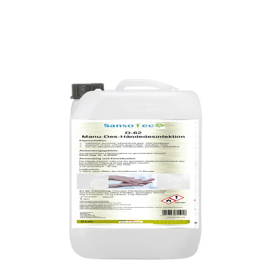 D-62 Manu-Des gebrauchsfertiges Händedesinfektionsmittel |