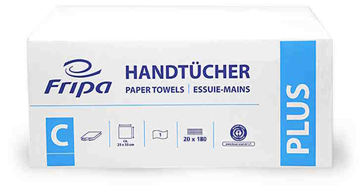 Fripa Papierhandtücher natur 25x33cm 1 lagig | Karton = 20 x 180 = 3600