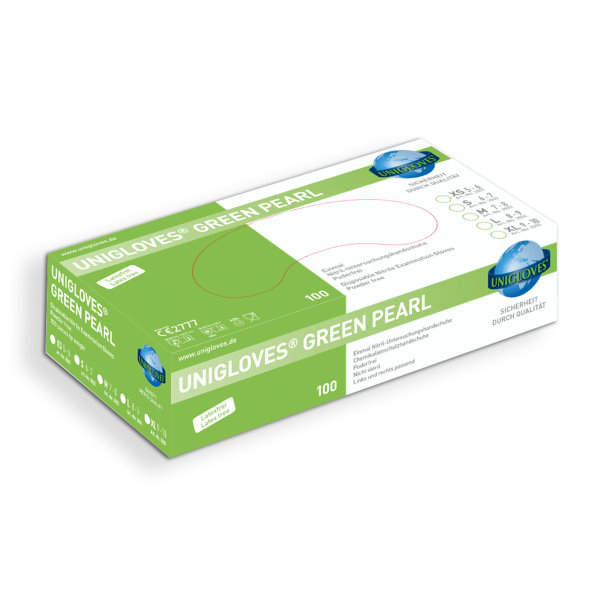 Unigloves GREEN PEARL Nitrilhandschuh puderfrei XS | VE= 10 x 100  