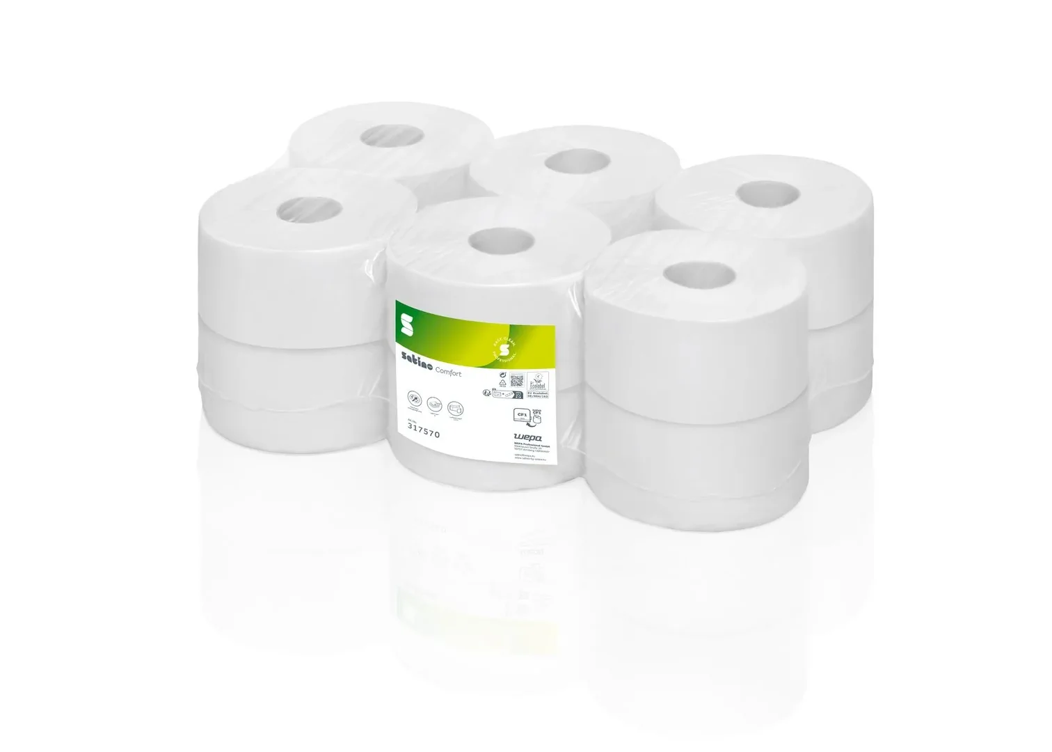 317570 Satino Comfort Toilettenpapier Grorollen  2-lagig JT1-kompatibel 317570 Satino Comfort Toilettenpapier Grorollen  2-lagig JT1-kompatibel