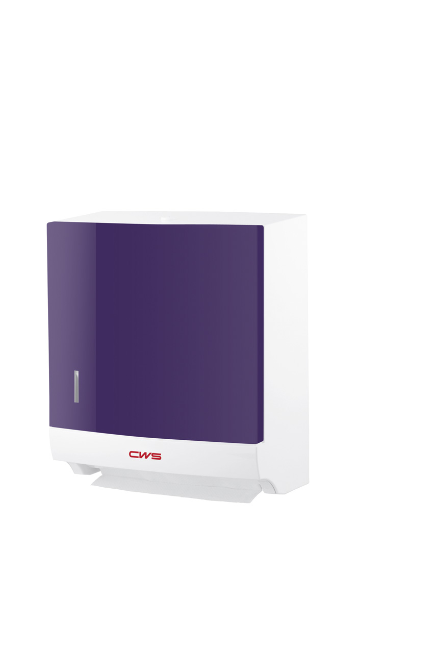 CWS Faltpapierspender Paradise Paper Slim mit Schloss | mit Panel Lila CWS Faltpapierspender Paradise Paper Slim mit Schloss | mit Panel Lila