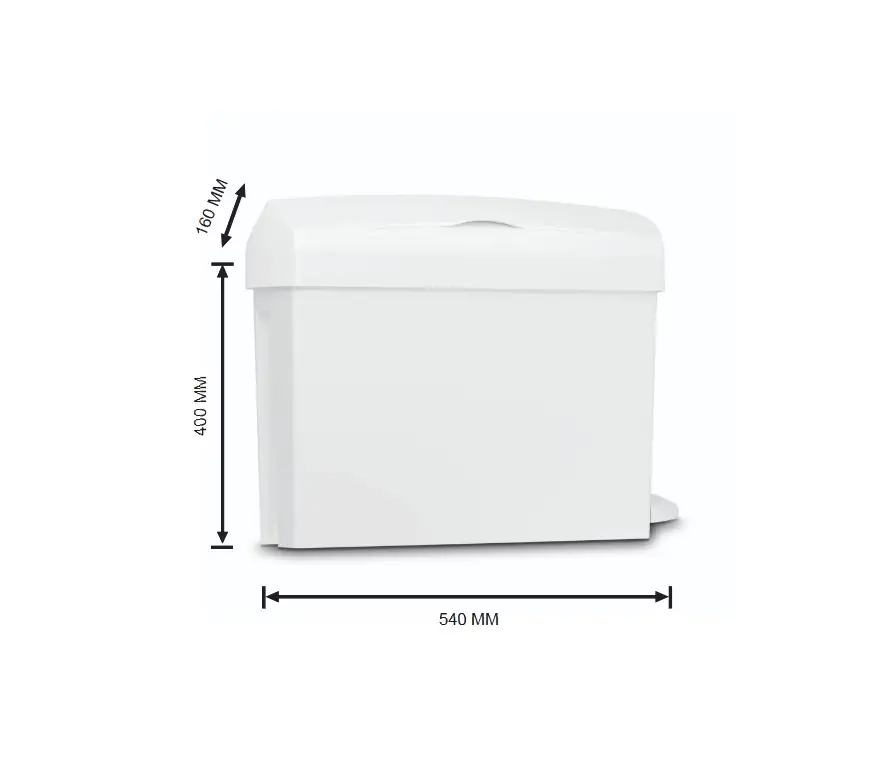 Clear+ Abfallbehälter mit Fußpedal für Hygieneabfälle 15 Liter