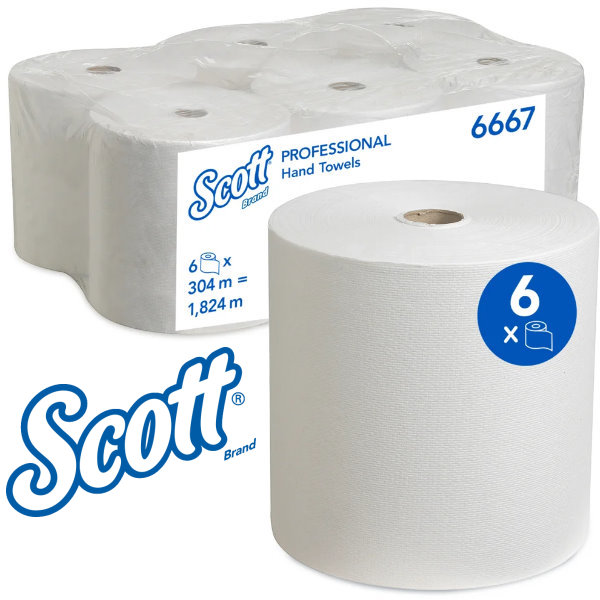 Kimberly-Clark Scott® gerollte Papierhandtücher 6667  | Karton = 6 Rollen