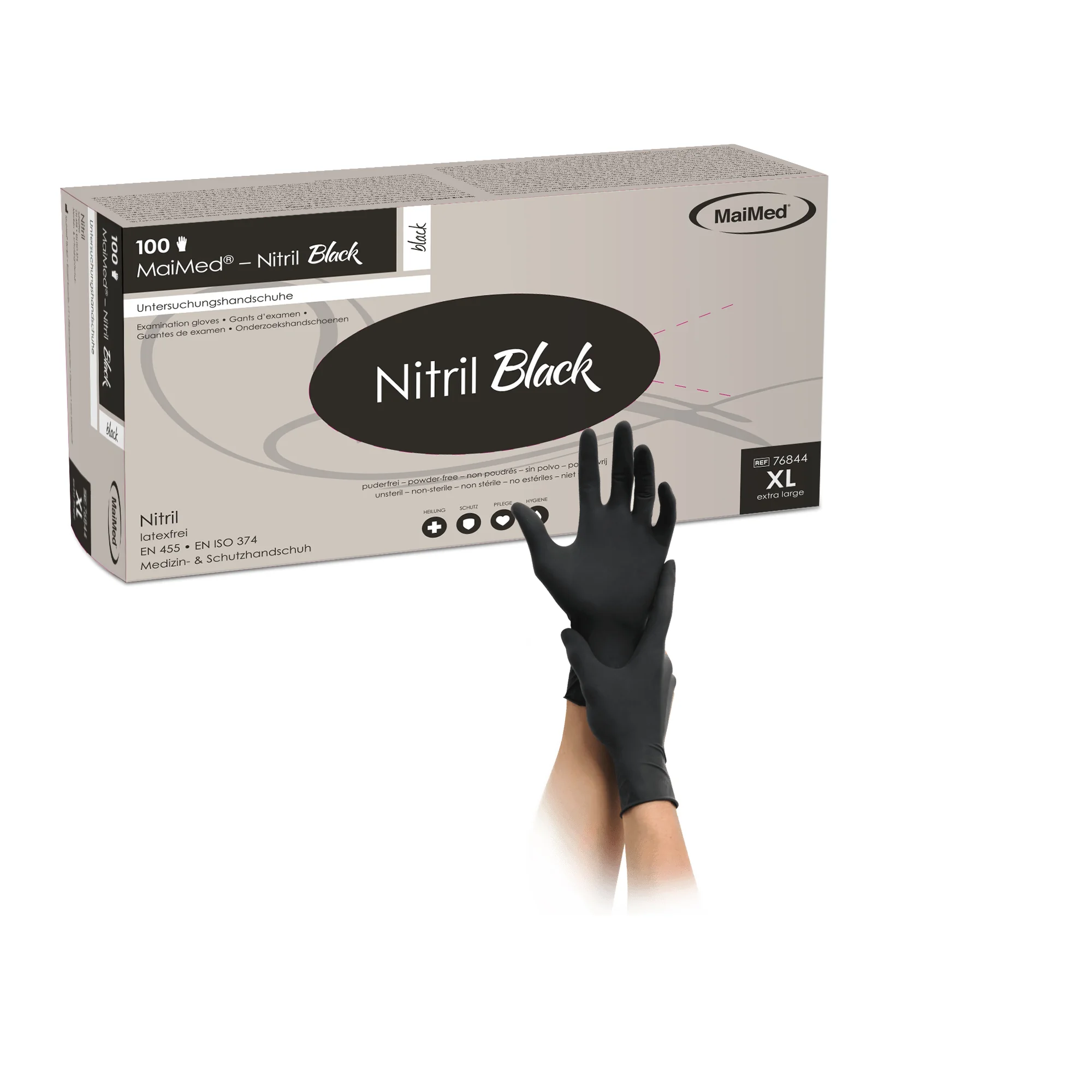 MaiMed Nitril Black Nitrilhandschuhe  in der größe  XL