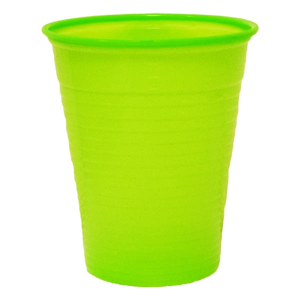 Mundspülbecher für Zahnärzte (Einweg-Plastikbecher) lime - 180 ml | VE= 30 Beutel je 100 Stk 