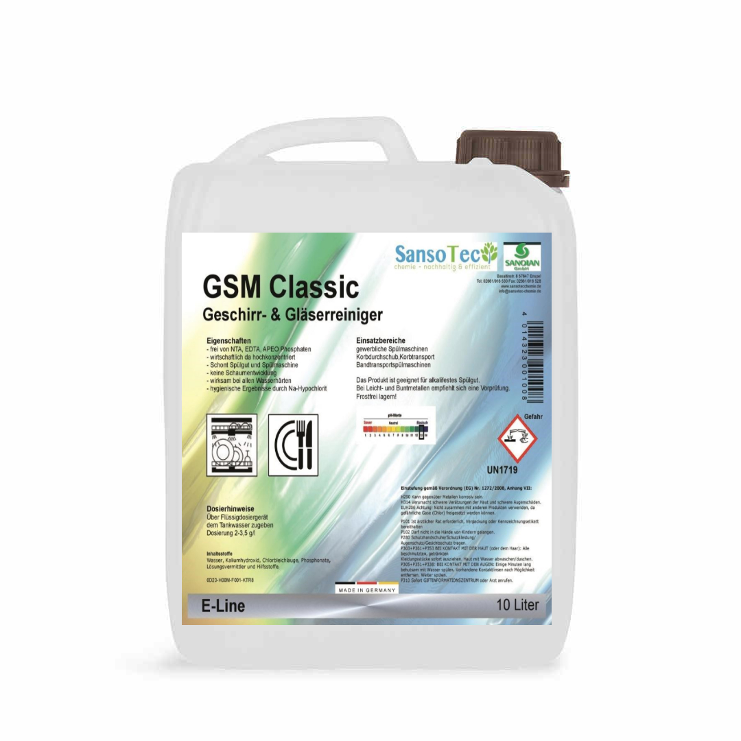 GSM Classic Geschirr - & Gläserreiniger | 10 Liter Kanister