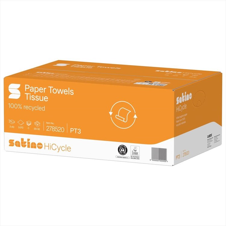 Satino HiCycle 2-lg. 25 x 32 cm C-Falz Recycling | Karton = 24 x 128 = 3072 Blatt