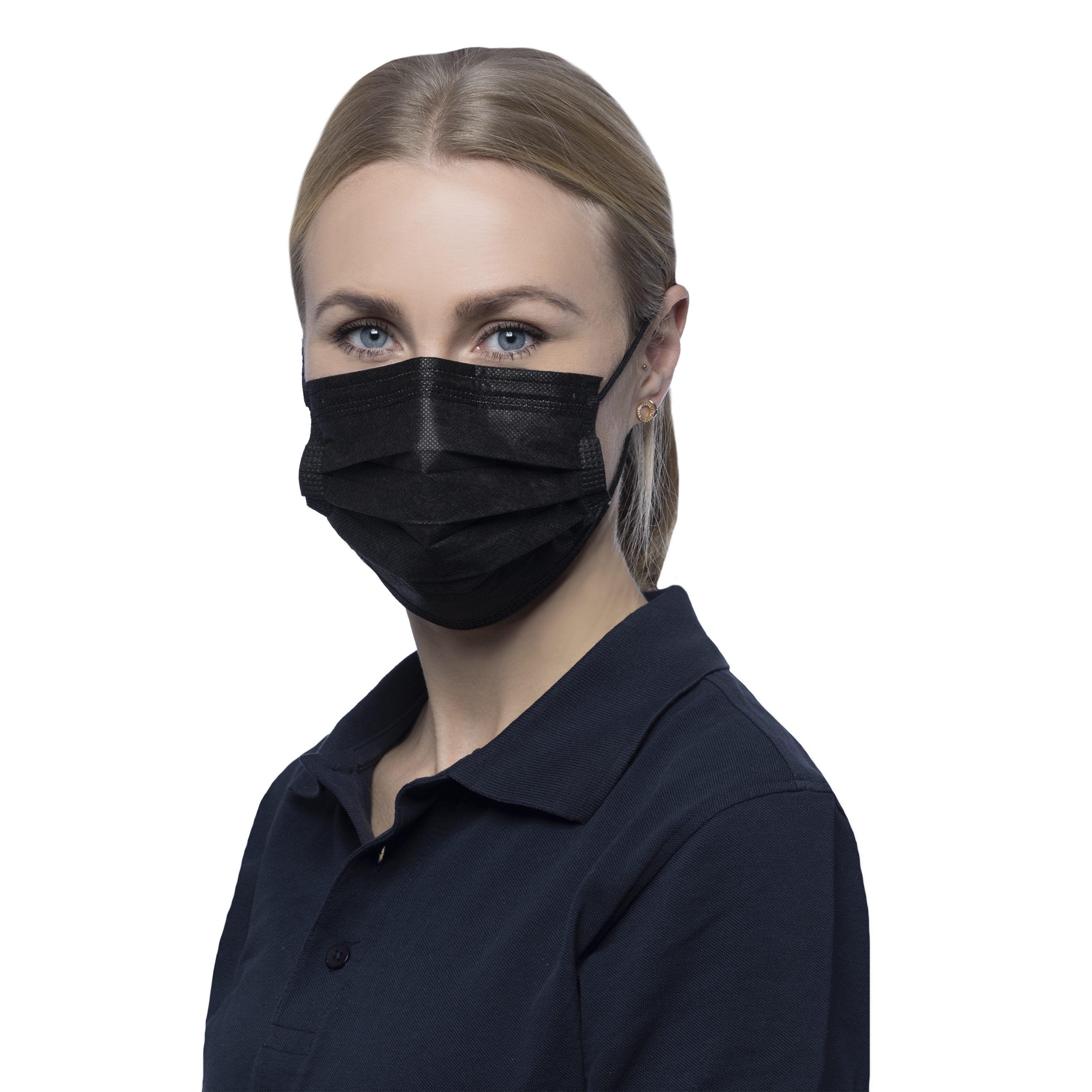 NITRAS SOFT PROTECT PLUS Medizinischer Mundschutz, schwarz, 4-lagig | Box = 50 Stück