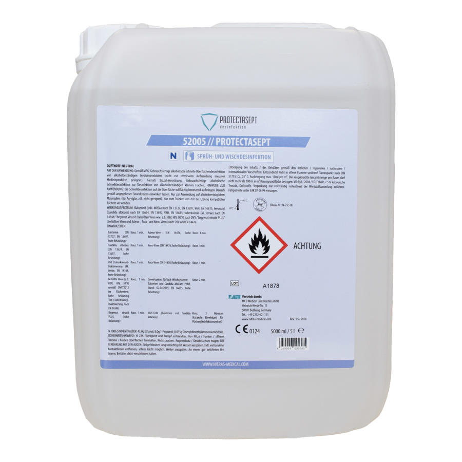 Nitras Gebrauchsfertige Sprüh- und Wischdesinfektion Neutral |  5 Liter - Kanister