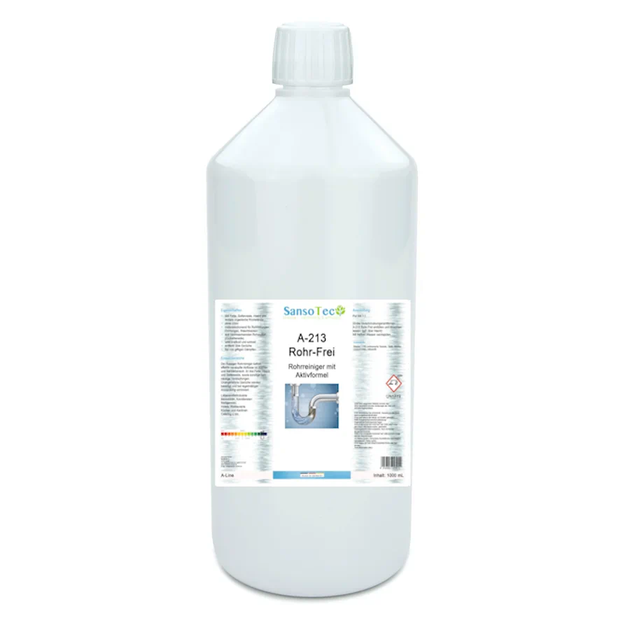 A-213 Rohr-Frei Rohrreiniger mit Aktivformel | 5 x 1 Liter Flasche