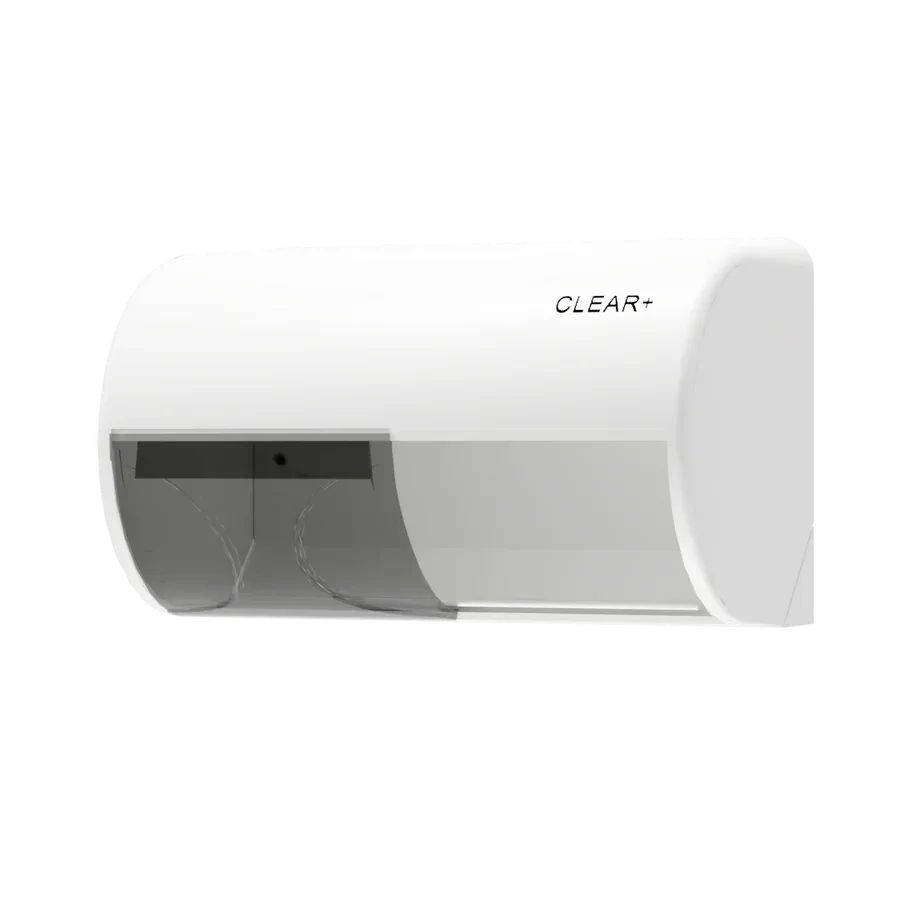 1701669   CWS Clear+ Doppelrollen-Toilettenpapierspender wei
