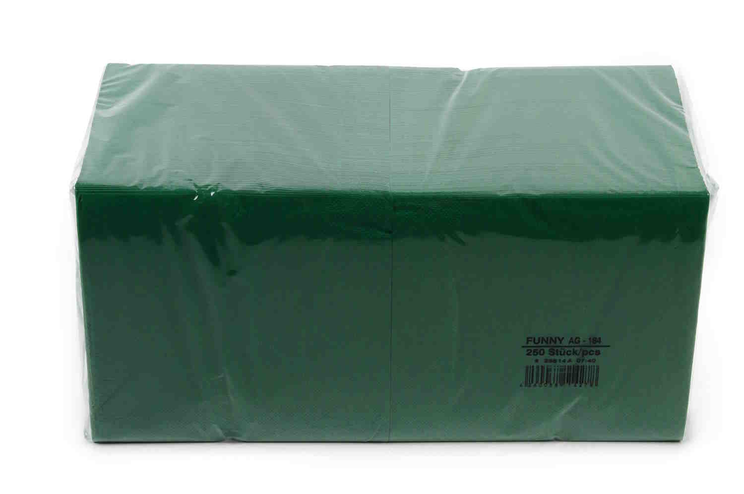Funny Tafelserviette, 1/4 Falz, grün , 3lagig, 100% Zellstoff | Karton = 4 x 250 = 1000 Stück