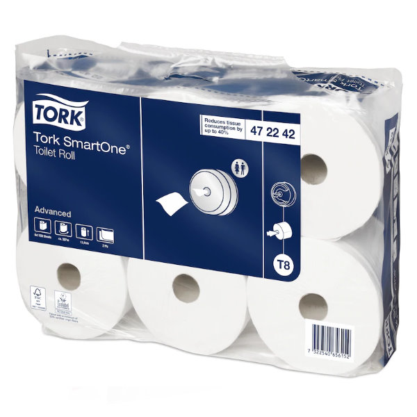 Tork SmartOne® Toilettenpapierrolle 2-lagig Tissue Großrolle T8 |  VE= 6 Rollen 