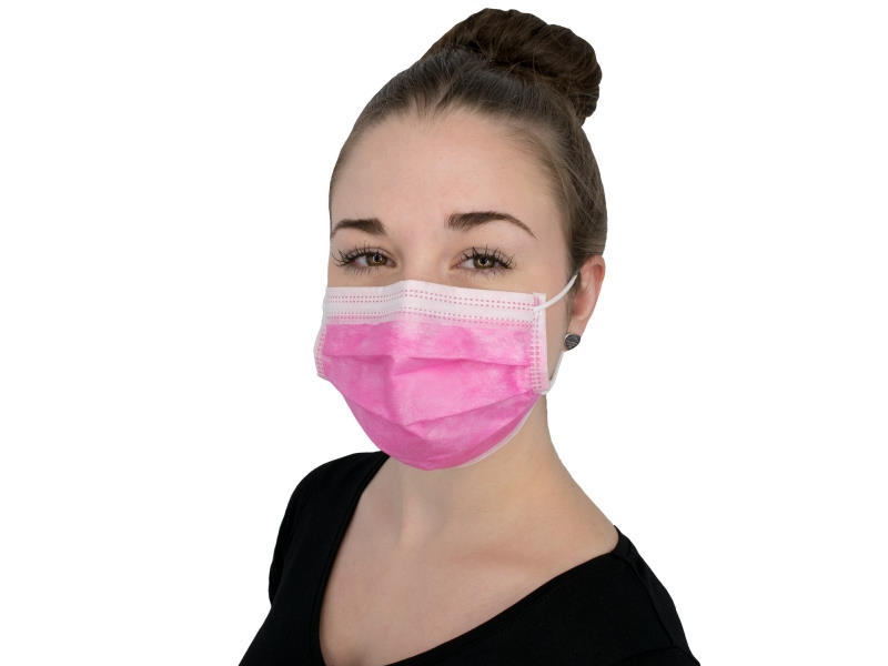 NITRAS SOFT PROTECT, medizinische Gesichtsmaske pink EN 14683 Typ IIR | VE= 10 X 50 Stück