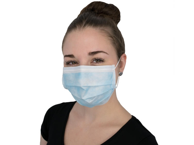 NITRAS SOFT PROTECT, medizinische Gesichtsmaske blau EN 14683 Typ IIR | VE= 10 X 50 Stück 