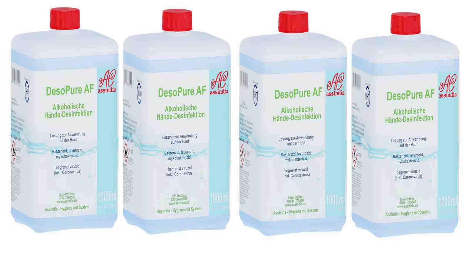 DesoPure alkoholische Händedesinfektion | VE= 4 x 1 Liter Flasche