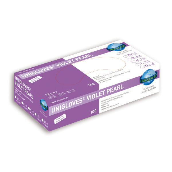 Unigloves VIOLET PEARL Nitrilhandschuh puderfrei S| VE= 10 x 100  