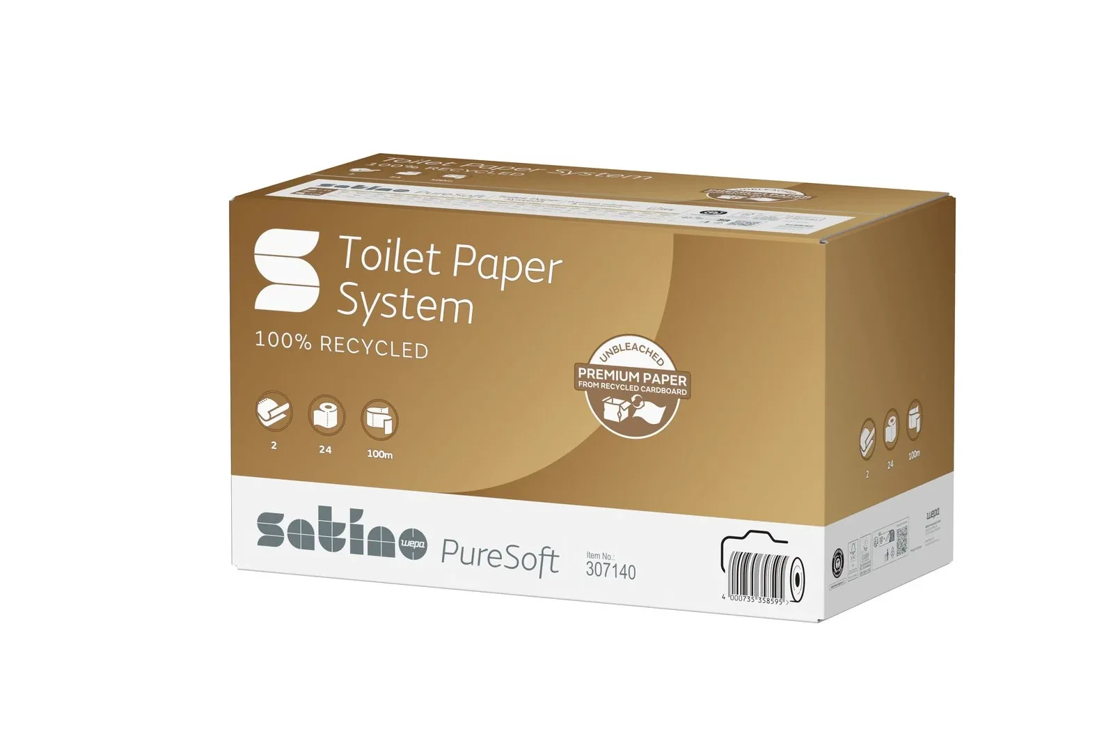 307140  Satino PureSoft System-Toilettenpapier Grorolle JT3-kompatibel