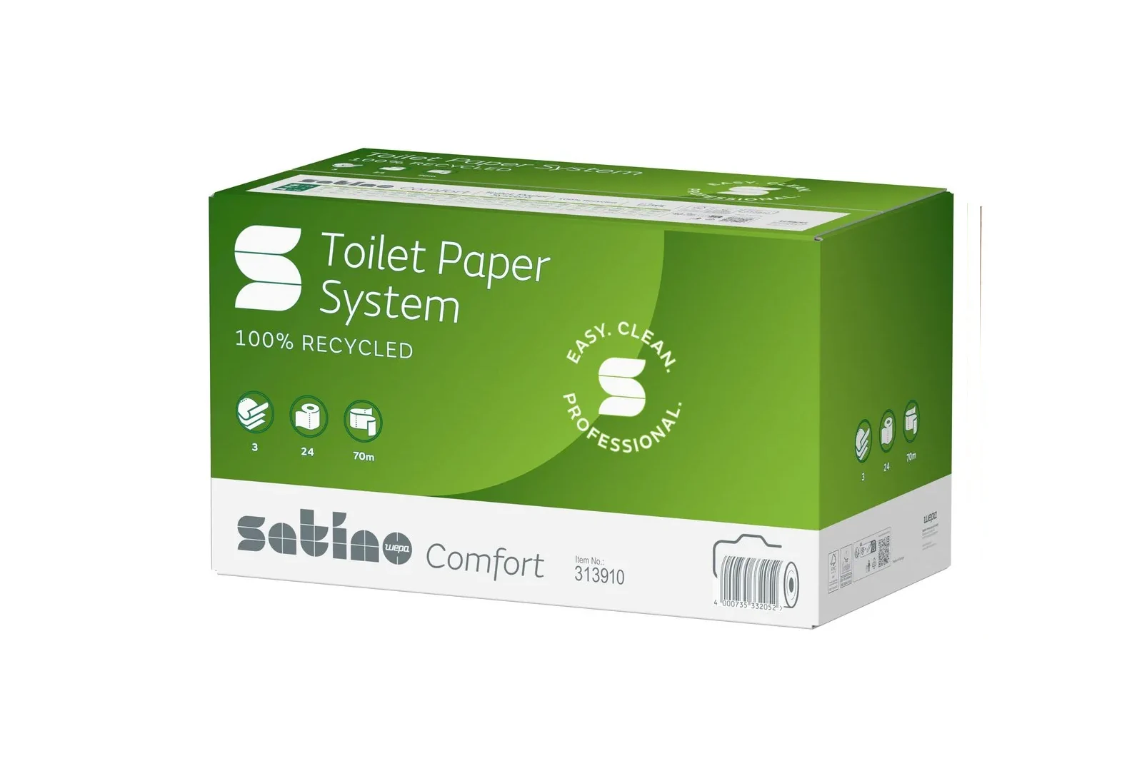 313910 Satino System-Toilettenpapier Grorolle 70 m JT3 Grorolle 3-lagig