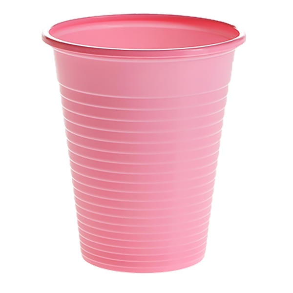 Mundspülbecher für Zahnärzte (Einweg-Plastikbecher) rosa - 180 ml | VE= 30 Beutel je 100 Stk