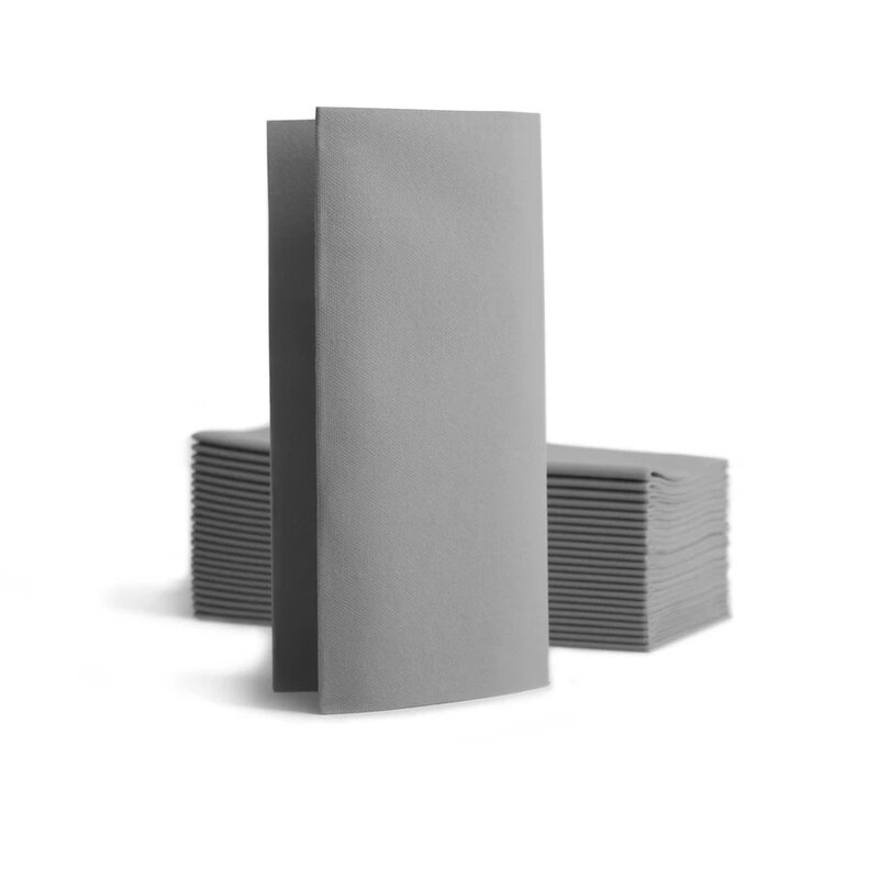 Airlaidservietten, 39x40 cm 1/8 Falz grau | Karton = 20x50= 1000 Stück 