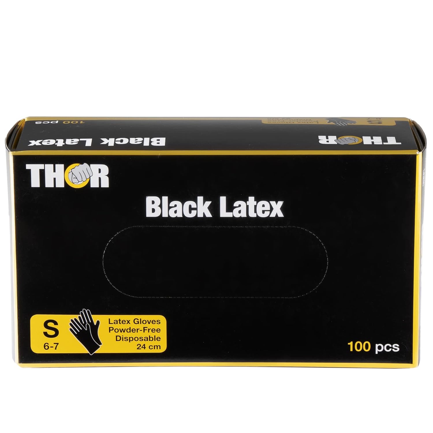 Abena THOR Black Latexhandschuhe schwarz in den Größen S, M, L und XL
