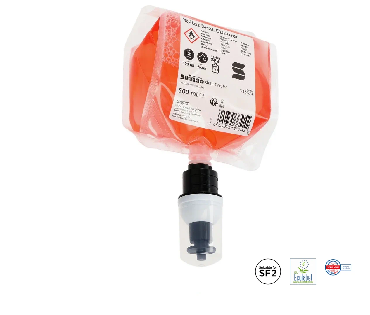 333374 Satino Toilettensitzreiniger SF2-kompatibeles Reinigungsmousse Karton 6 x 500 ml 333374 Satino Toilettensitzreiniger SF2-kompatibeles Reinigungsmousse Karton 6 x 500 ml